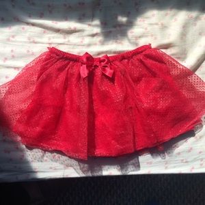 Red glitter holiday Christmas skirt